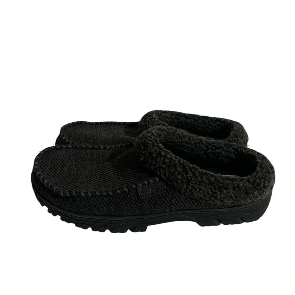 Dearfoams Men Gray Slip-On Slippers 11/12